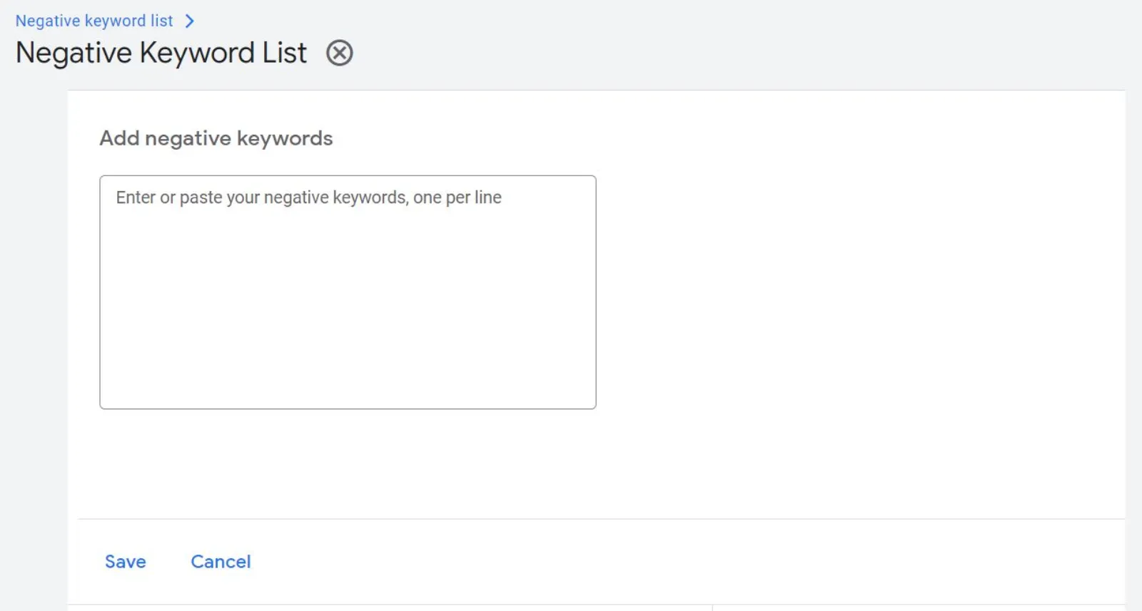 Understanding Negative Keywords