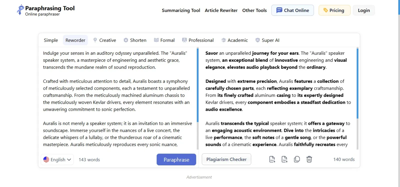 Paraphrasing.io Plagiarism