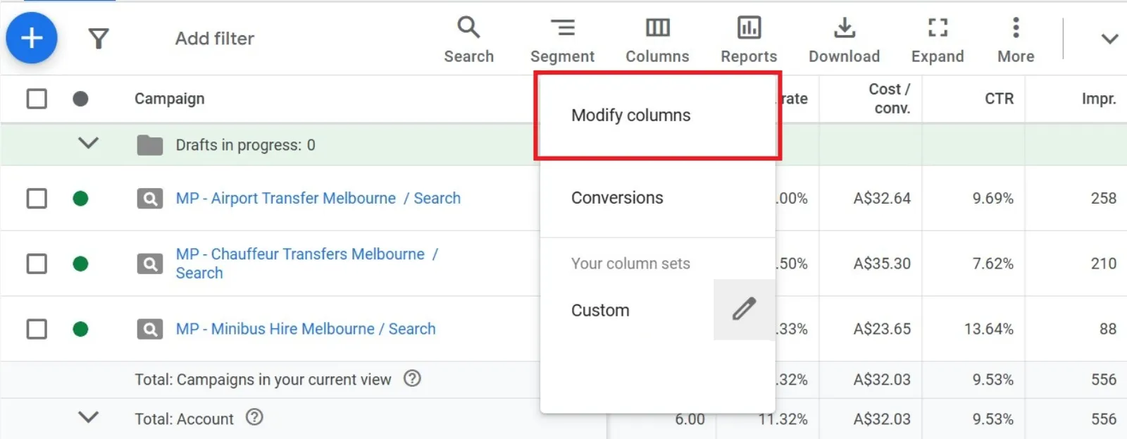Modify Columns