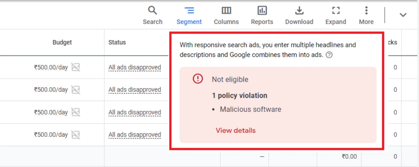 Ads Disapproved Due To Malicious Software