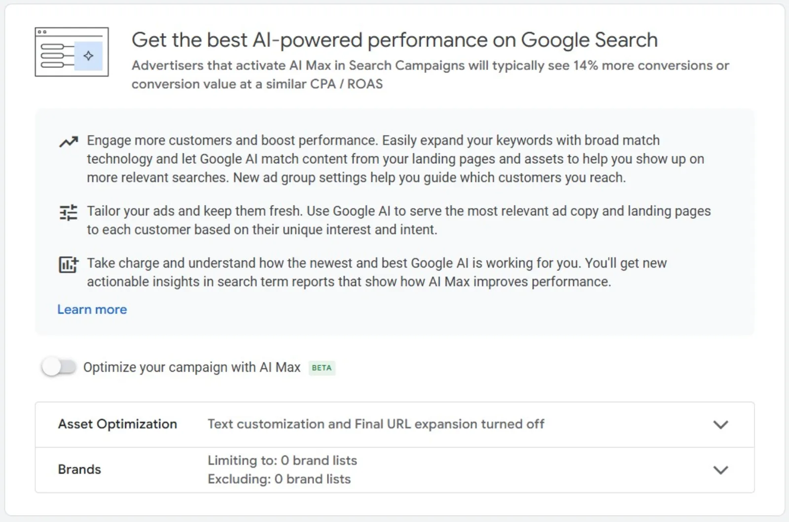 AI Max For Search Campaigns
