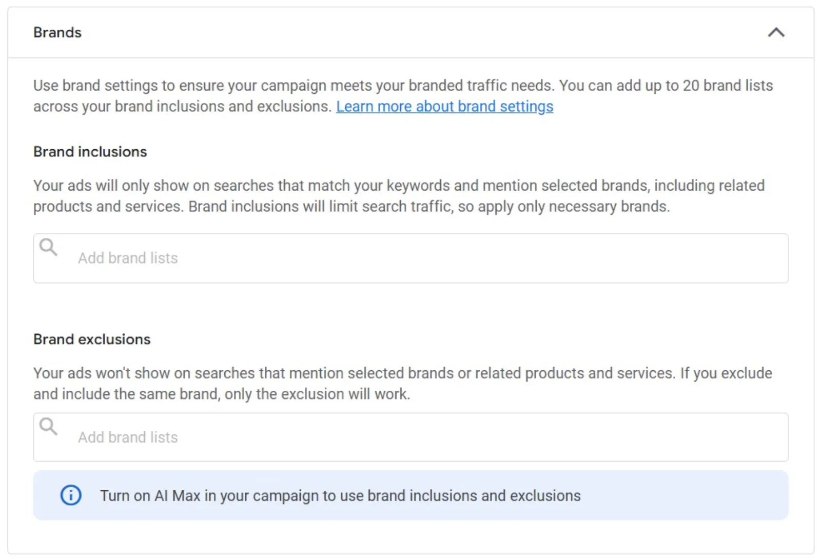 Google Ads Brand Inclusions