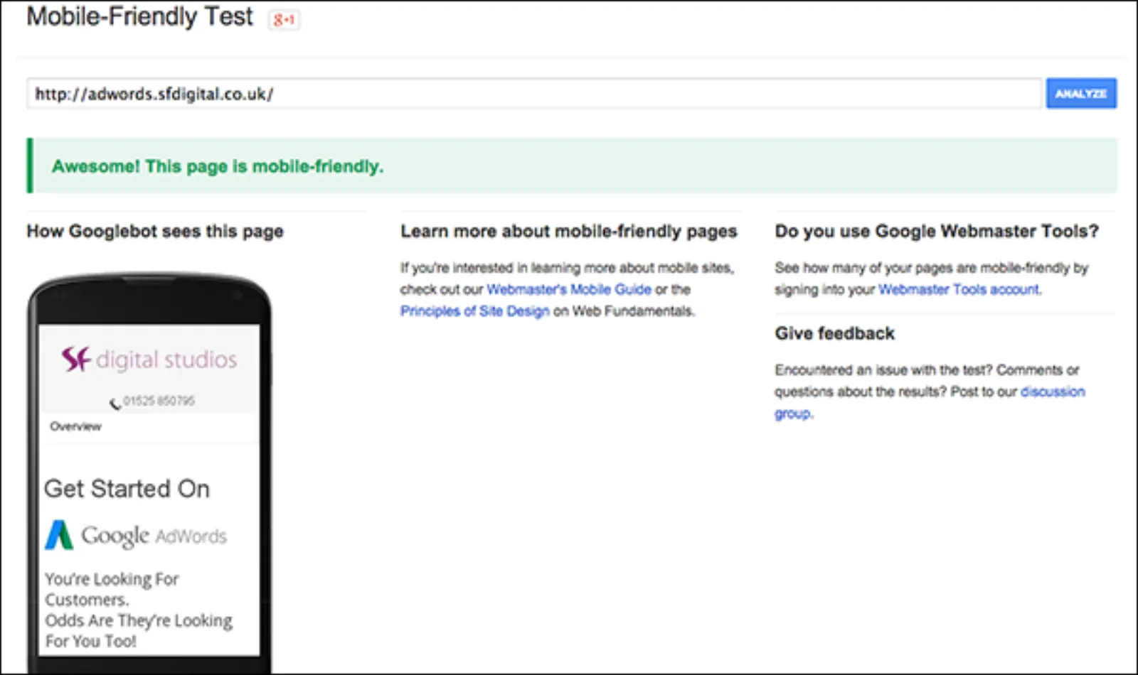Google Mobile-Friendly Test