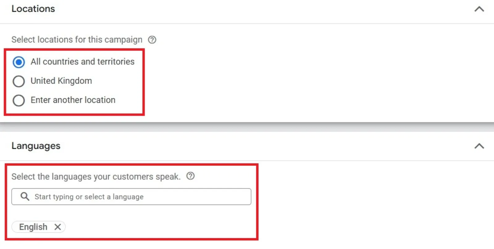 Set Location And Languages