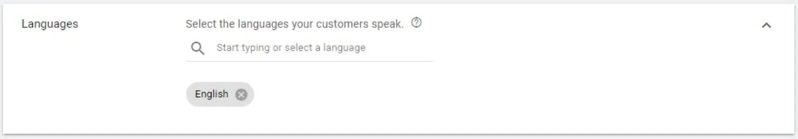 Google Ads Languages
