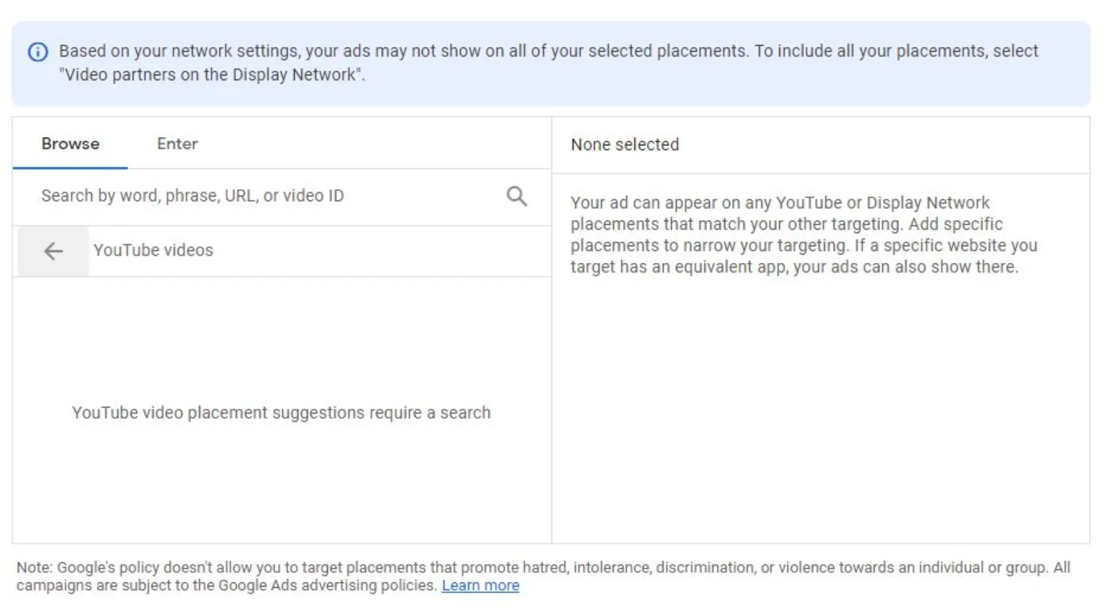 Google Ads Placement Targeting