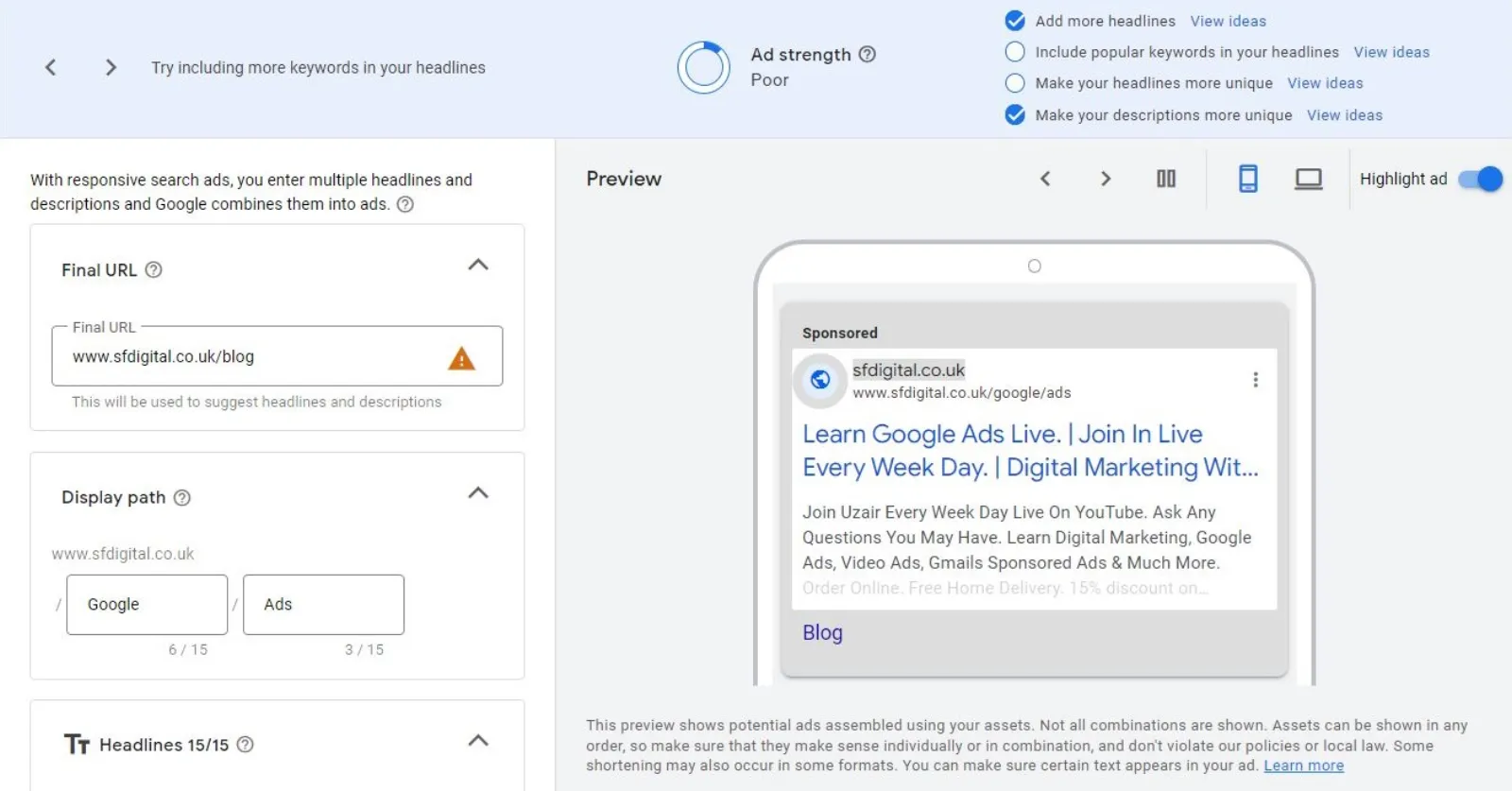 Google Ads Ad Copy