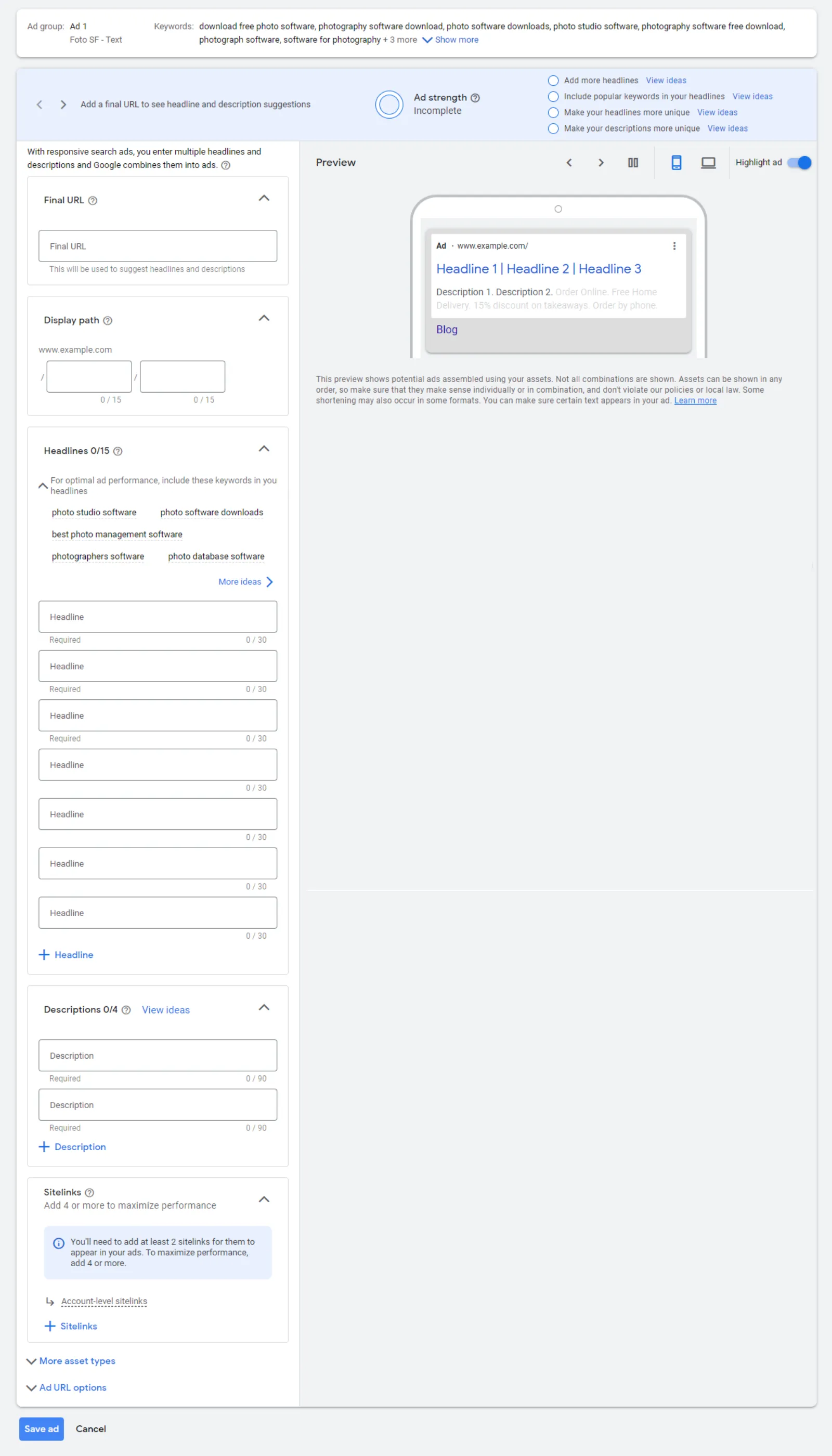 Google Ads Responsive Search Ads