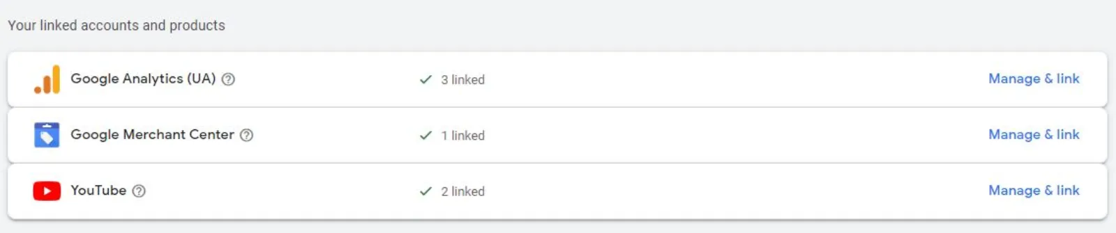 Google Ads Linked Accounts