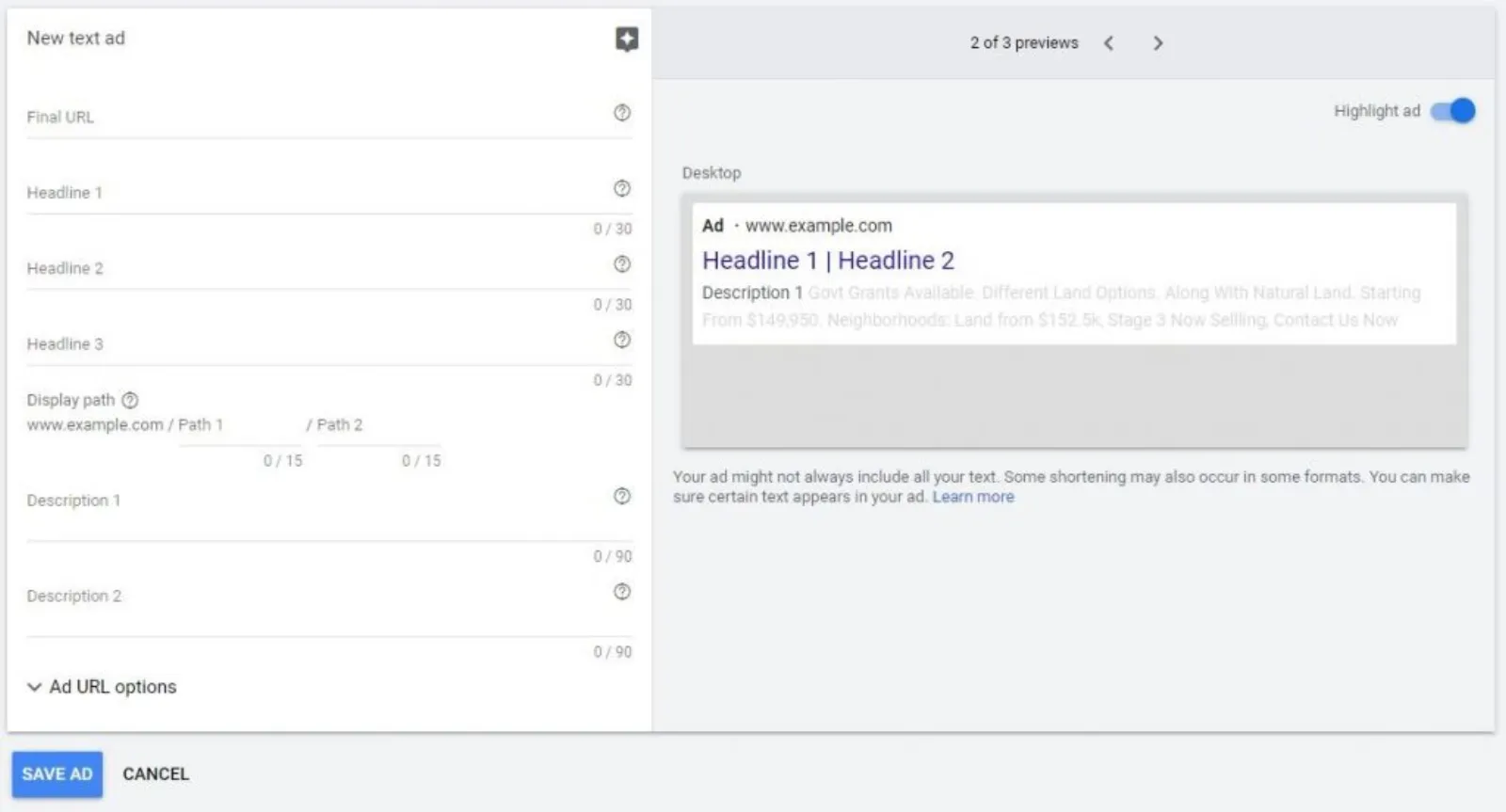 how to write google ads copy