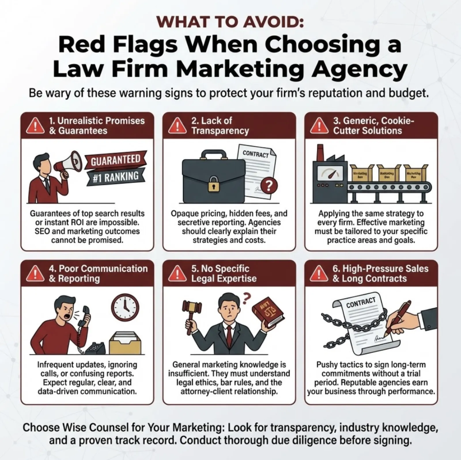 Red Flags When Choosing A Law Firm Marketing Agency
