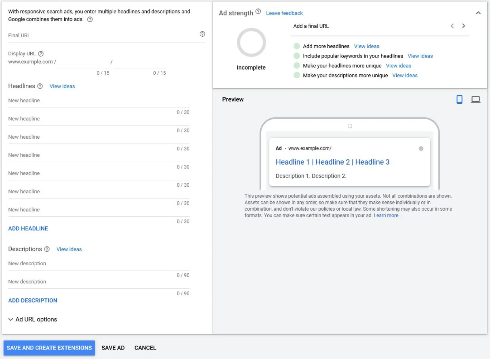 Responsive Search Ads