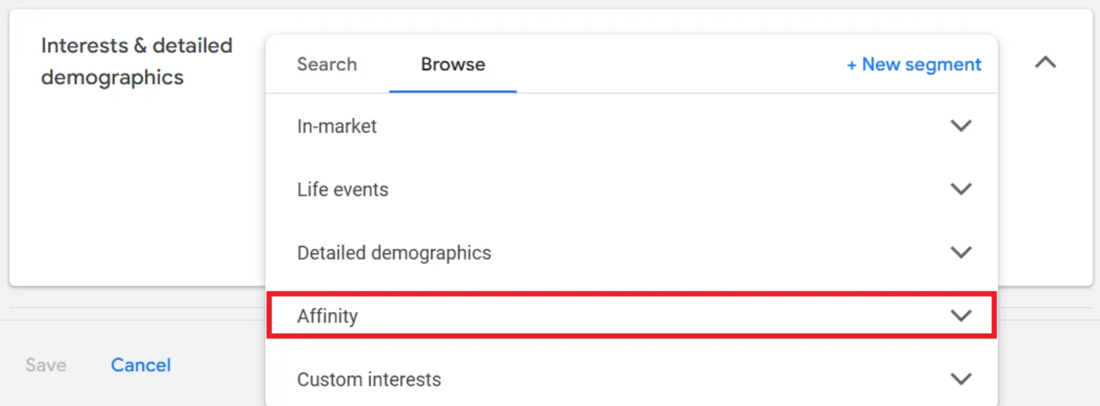 Google Ads Affinity Audiences