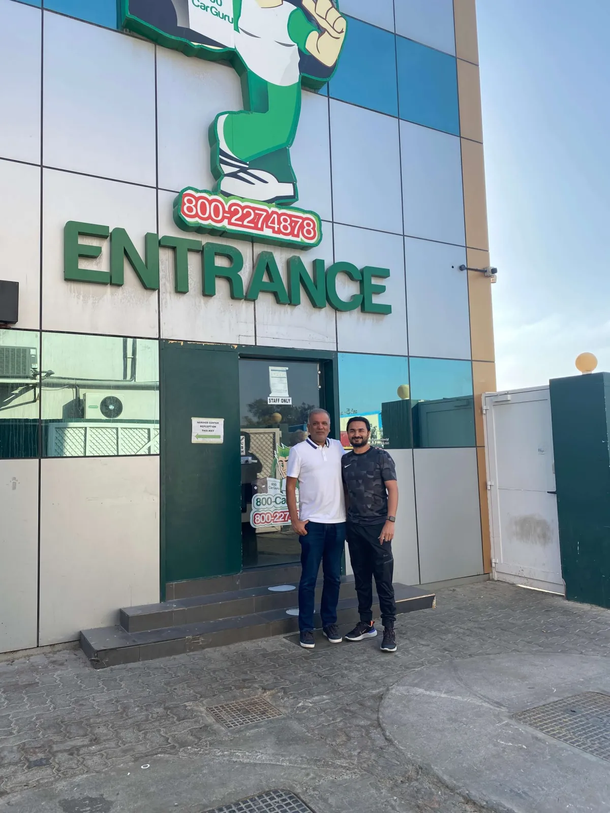 Uzair and Farzana with our client 800-Car-Guru, Dubai