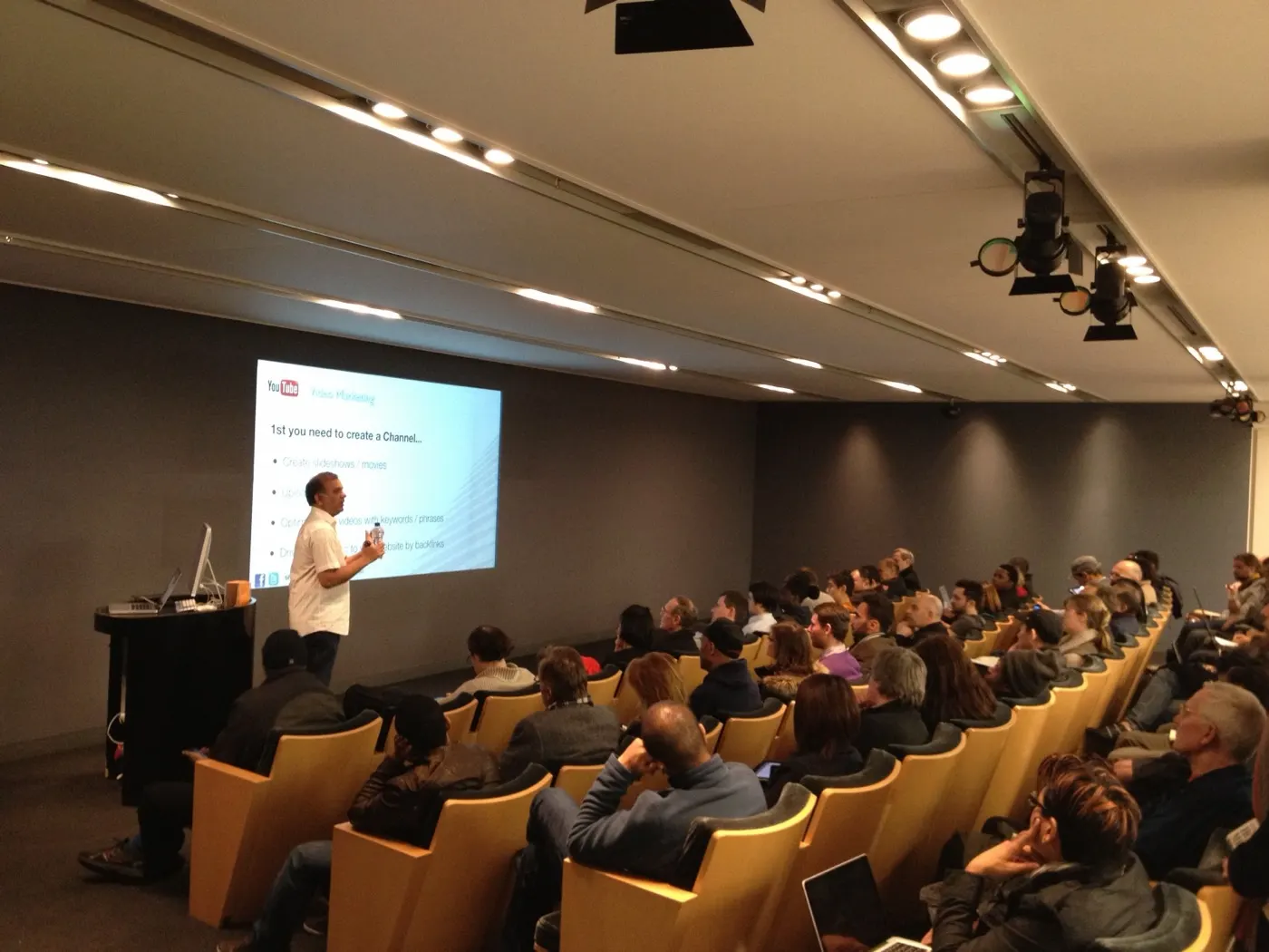Uzair presenting at the Apple Store, Regent Street, London